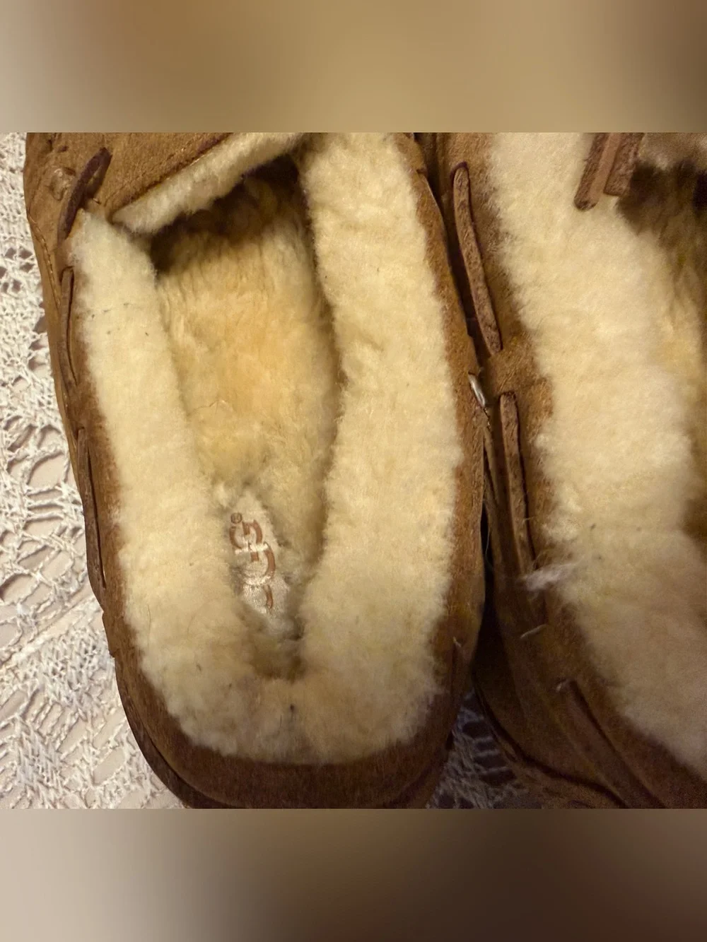 UGG Kids Chestnut Suede Moccasin Slippers
